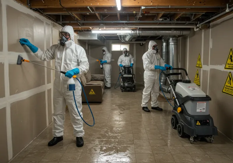 Basement Moisture Removal and Structural Drying process in Valle Vista, CA